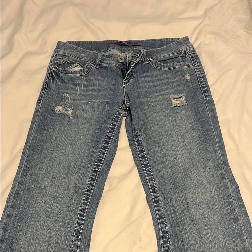 Women's Distressed Blue Jeans